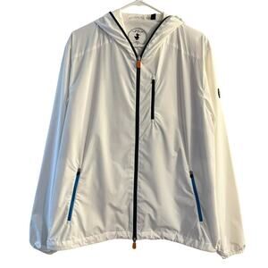 Save The Duck Rainy Jacket Lightweight Full Zip Hooded White Men’s Size Medium